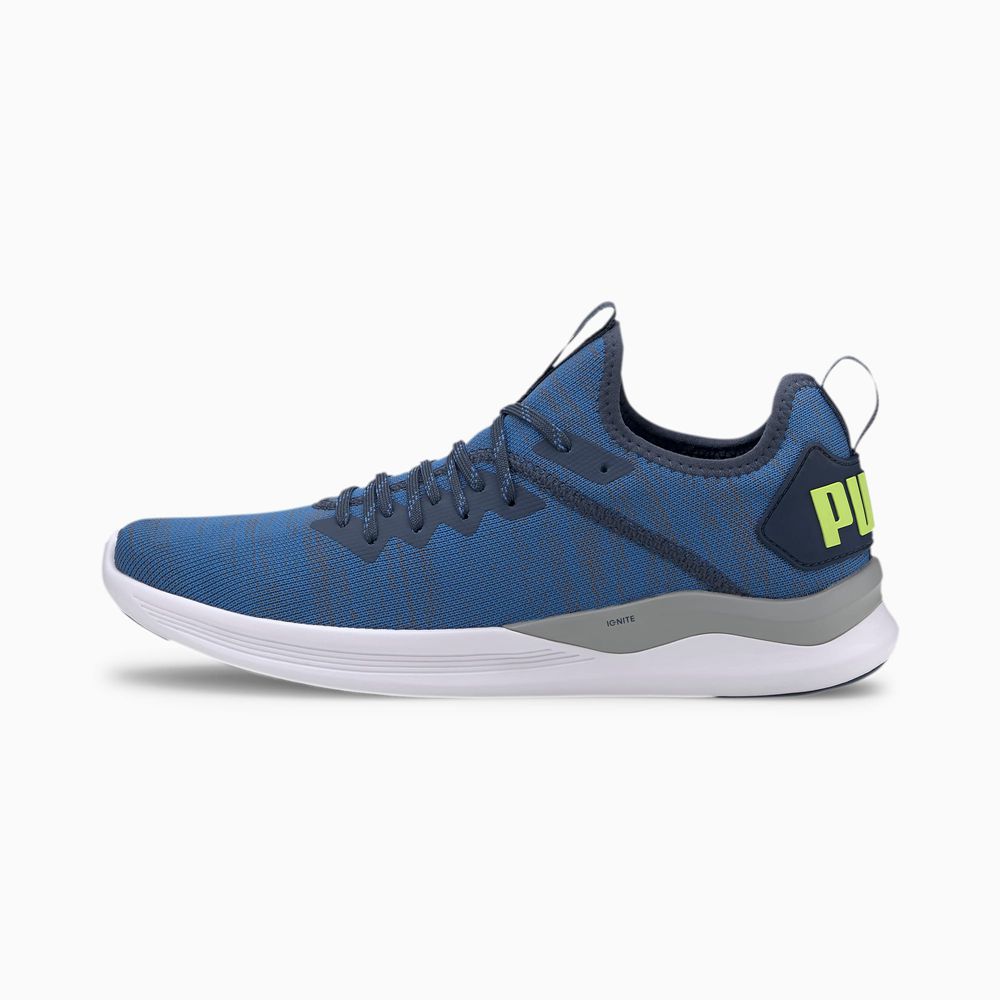Puma IGNITE Flash evoKNIT Férfi Edzőcipő - Kék/Sárga ( Hungary - AXLVK5987 )